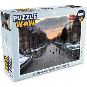 Puzzel Amsterdam - Schaatsen - Winter - Legpuzzel - Puzzel 500 stukjes