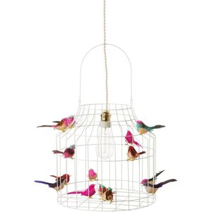 Witte hanglamp met vogeltjes