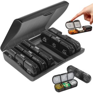 longziming -Pillendoos 7 Dagen met 3 Vakken per Dag – Extra Grote Medicijndoos met – BPA-vrij, Veilig & Draagbaar voor Reizen en Dagelijks Gebruik