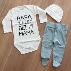 Newborn Baby Kleding Set tekst - Jongens en Meisjes Romper - Kraamcadeau - Babyshower Cadeau - 4-6 Maanden