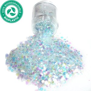 Biologisch Afbreekbaar Chunky Glitters (IJs Blauw) [Volume 8g - Biodegradable Festival Jewels Glitter Outfit Lichaam en Gezicht - Make-up Face Body - Kinderen Volwassenen Dames - Eco Friendly]