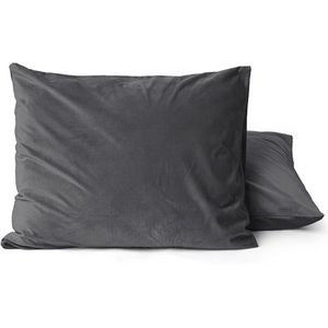 Zavelo Easy All-in-one-Dekbed Velvet Kussenslopen Antraciet (2-stuks)