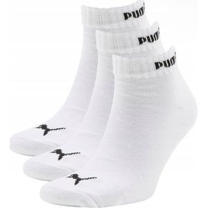 PUMA - Unisex - Maat 43 - 46 cm - Wit - Sokken voor Heren/Dames - Sport - QUARTER - Korte sokken - ( 3 - pack )