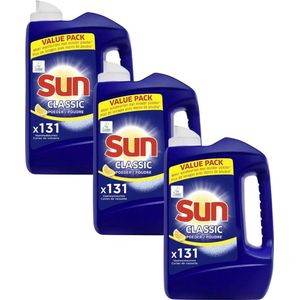 Sun - Vaatwaspoeder Classic - Citroen - Voordeelverpakking 3 x 131 vaatwasbeurten - 393 totaal