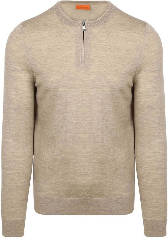Suitable Crew Zip Merino Sand - Pullover - Schipperstrui met rits - Volwassen mannen - Sweater