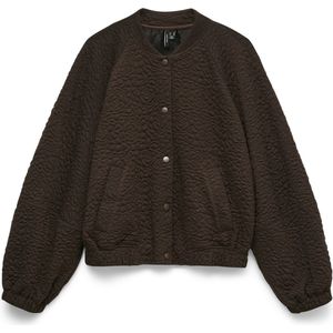 Vero Moda - Vmleonie Ls Sweat Bomber - Vest - Chocolate Torte