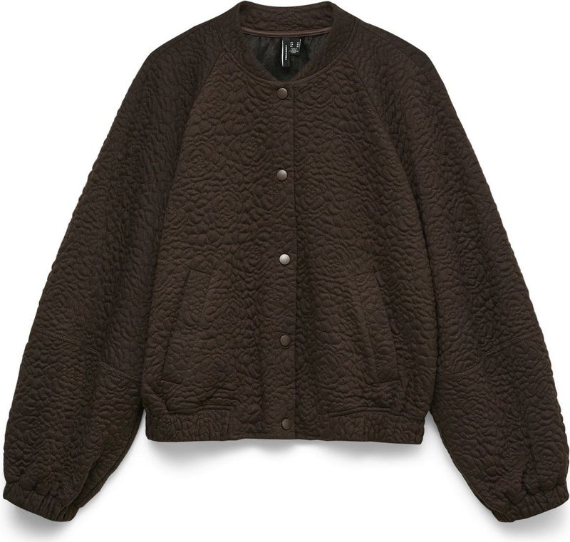 Vero Moda - Vmleonie Ls Sweat Bomber - Vest - Chocolate Torte - Dames