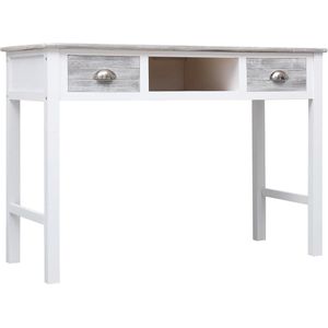 vidaXL Schrijftafel 110x45x76 cm hout grijs Klassieke Bureaus - Houten Bureaublad - Grijze Bureau - Schrijftafels - Home Office Meubilair - Compact Bureau - Bureau Met Lade