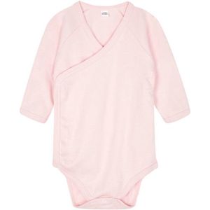 Roze omslag romper maat 0-3 maanden | zalm roze |kimono romper