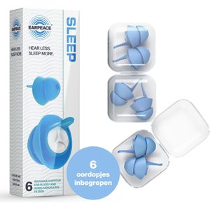 EarPeace - Slaap Oordopjes - Herbruikbare Siliconen - Gehoorbescherming tot 30dB - 6x Set van 2