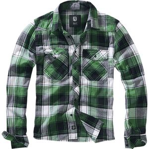 Brandit Checkshirt Heren Flanellen overhemd - groen/zwart - M