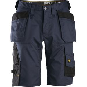 Snickers 6151 AllroundWork, Stretch Loose fit Korte Werkbroek met Holsterzakken - Donker Blauw/Zwart - 52