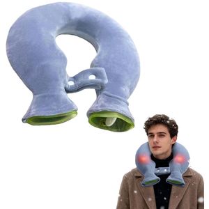 Warmwaterkruik voor de nek - 1800ml -Kruik -Nekkruik van PVC -lekvrije en verwarmende hoes voor warmtetherapie - warmtewikkel voor de nek Nekwarmwaterkruik - Warmwaterkruik met deksel - Geschikt voor het verlichten van spiervermoeidheid -Blauw