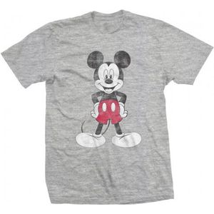 Disney Mickey Mouse - Pose Heren T-shirt - M - Grijs