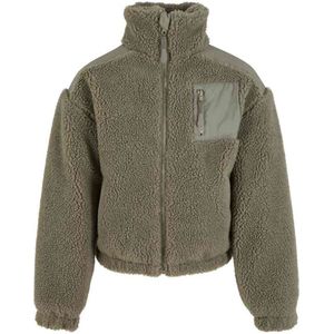 Urban Classics - Sherpa Mix Kinder Jacket - Kids 158/164 - Groen