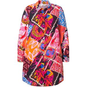 Angel of Style Angel of Style - Dames - overhemdblouse straight fit patchpatroon - Oranje - Maat 50