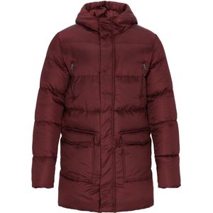 MO - Gewatteerde Jas - Bordeaux - Met Capuchon - Normale Pasvorm