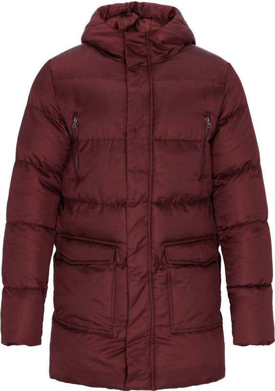MO - Gewatteerde Jas - Bordeaux - Met Capuchon - Normale Pasvorm
