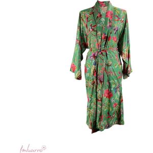 Imbarro - Kimono - Ochtendjas - Badjas - Royal Paradise - Green - One size - Viscose