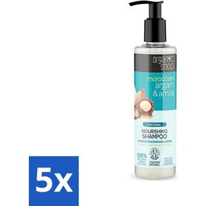Organic Shop - Natural Nourishing Shampoo - Argan Hair & Amla - Herstellend en Voedend - 280 ml - Bulkverpakking - 5 stuks