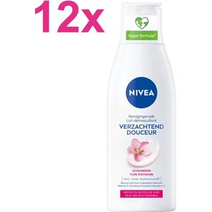 NIVEA Verzachtende Reinigingsmelk – 12x 200 ml – Voordeelverpakking
