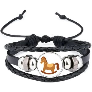 Akyol - hobbelpaard armband zwart - Paarden - paardrijdsters - hobby horse - speelgoed