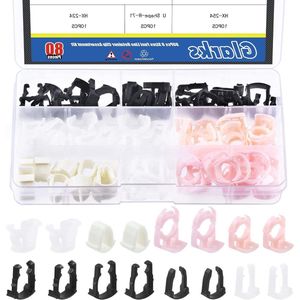 80 stuks brandstoflijn houder clips assortiment kit - 3/8 inch 5/16 inch 8 maten - nylon brandstofleiding behoud clips auto clips vervanging kit - compatibel met Ford GM