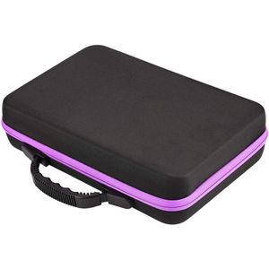 Aanpassing titel: Harde shell draagtas voor etherische olie - houdt 60 flessen - organizer voor flessen 5ml 15ml - paars - 31x22.5x7.7cm