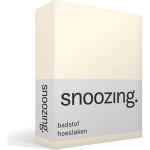 Snoozing - Badstof - Hoeslaken - Eenpersoons - 100x200 cm of 90x200/220 cm - Ivoor