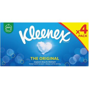 Kleenex Original Tissuebox 4-pack totaal 288 Zakdoekjes