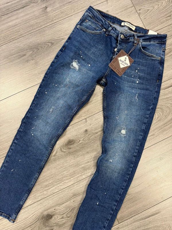 Tailor Stash - Heren Jeans - Donkerblauw - Lengte 32