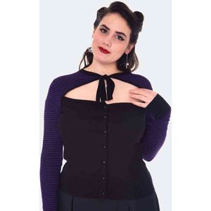 Voodoo Vixen - Cut Out Striped Cardigan - S - Multicolours