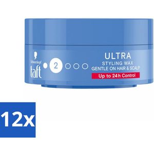Taft - Ultra 2 - Haarwax - 75 ml - Flexibele Textuur - Glanzende Finish