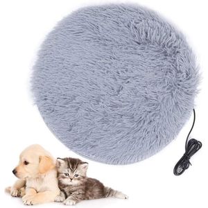 Afneembare en wasbare thermomat voor honden en katten - 40 x 40 cm - grijs-zilver - huisdierenbed