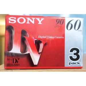 SONY  premium  mini dv  cassettes  pak  van 3  3dvm60r3