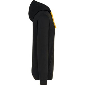 Sweatshirt Heren XL Kariban Lange mouw Black / Yellow 80% Katoen, 20% Polyester