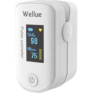 WELLUE Professionele Saturatiemeter met VIHEALTH-App - Oximeter - Hartslagmeter - Zuurstofmeter vinger - Pulse Oximeter - OLED Scherm - Wit