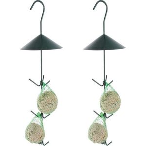 4x Vogel vetbollen houders hangend 44 cm - Vogel voederhangers/vetbolhangers