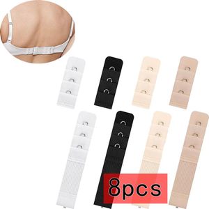 8 Stuks-BH verlenger- bh verlengstuk 3 haaks- bh verlenger 3 haaks-BH-verlenggesp- BH-verlengset-BH verlengstuk-BH-verlenger-BH-bandjes-dames bh-verlenger-erlenger BH-BH-verlenger verlengstuk-- Zacht, elastisch - Geschikt voor vrouwen