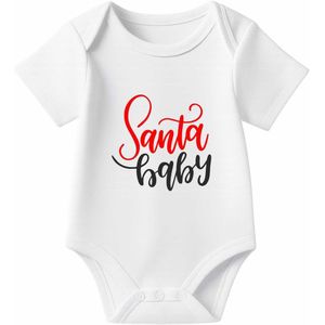 Romper Santa Baby - wit - korte mouw