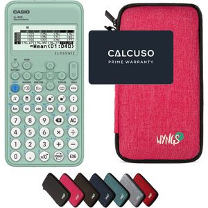 Casio FX-92B Secondaire inclusief een WYNGS beschermhoes in roze en uitgebreide garantie van CALCUSO