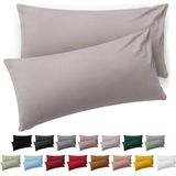 Blumtal Kussensloop Microvezel Kussenhoes 40 x 60 cm - Moonlight Grey - Met Rits - Set van 2