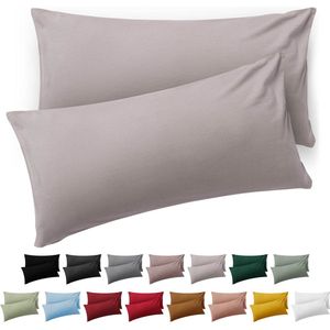 Blumtal Kussensloop Microvezel Kussenhoes 40 x 60 cm - Moonlight Grey - Met Rits - Set van 2