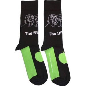 The Beatles - White Album Faces Outlines & Apple Sokken - Zwart