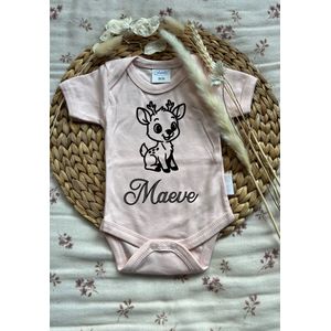 Romper - Gepersonaliseerd - Met Naam - Hert - Baby - Katoen - Maat 50/56