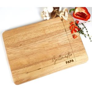 Snijplank hout - Vaderdag cadeau met tekst - Grillmaster papa - Cadeau papa - 35x23cm