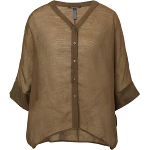 Klassieke Blouse - Effen - Viscose - Driekwart Mouw