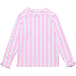 Snapper Rock - UV-rashtop voor meisjes - Lange mouw - UPF50+ - Pink Stripe - maat 6 (105-121cm)