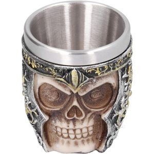 Rvs Bier Viking Cup - Middeleeuwse Schedel Mok voor Halloween en Vaderdag - Hars Home Decoratie