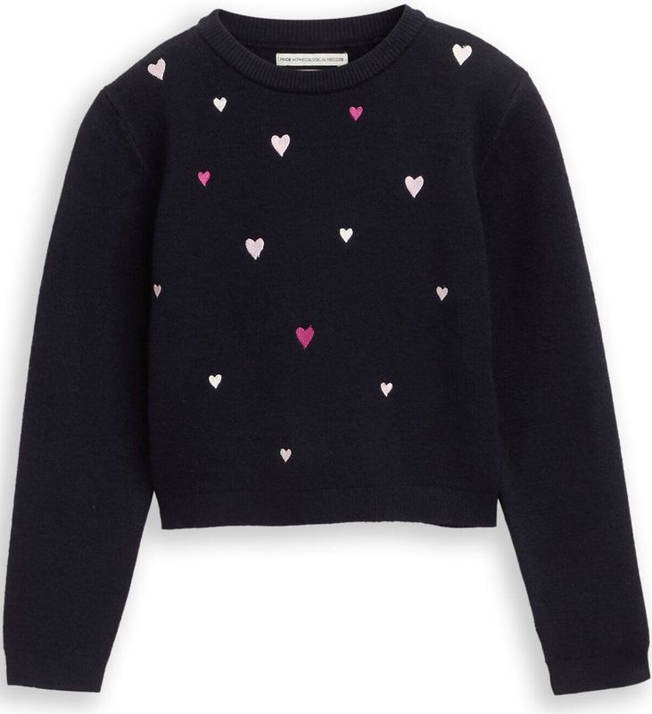 Tom Tailor - Gebreide Trui - Sky Captain - Met Hart-breisels